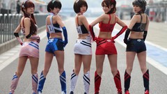 Woman models neon genesis evangelion cosplay miniskirts Race 