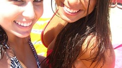 Woman models nude bikini