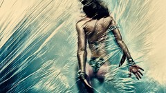 Woman models nude bikini panties artwork artistic