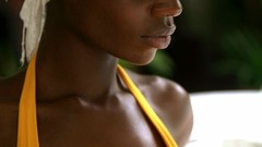 Woman models nude boobs afro Mike Dowson