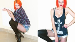 Woman models redheads