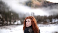 Woman models redheads
