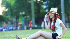 Woman models redheads