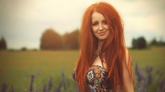 Woman models redheads