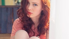 Woman models redheads