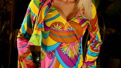 Woman models rhian sugden minidress