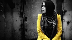 Woman models selective coloring