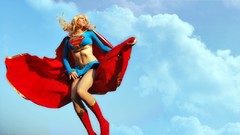 Woman models superheroes supergirl
