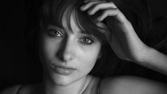 Woman models susan coffey grayscale