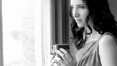 Woman models susan coffey grayscale