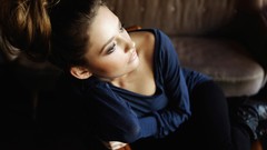 Woman models sweaters