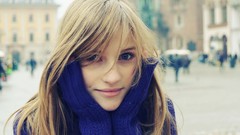 Woman models sweaters