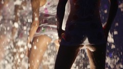 Woman models wet clothing