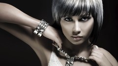 Woman models white hair