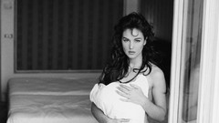 Woman Monica Bellucci Actress grayscale