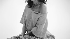 Woman monochrome Actress brown eyes brunettes leighton meester 