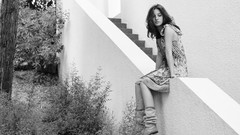 Woman monochrome Actress brunettes Spanish teen stairways 