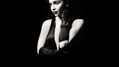 Woman monochrome Actress emilia clarke grayscale