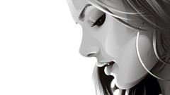 Woman monochrome alessandra ambrosio digital art vectors