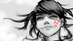 Woman monochrome Anime white