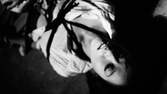 Woman monochrome asians closed eyes bondage