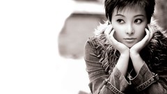 Woman monochrome asians short hair models