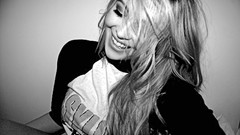 Woman monochrome blondes Abigail Halliday