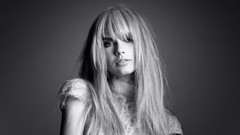 Woman monochrome blondes brunettes Simple Background