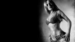 Woman monochrome blondes lingerie greyscale