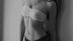 Woman monochrome blondes models bra grayscale