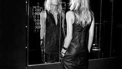 Woman monochrome blondes models mirrors