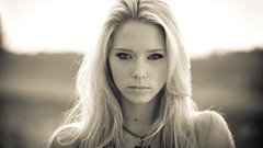 Woman monochrome blondes models portraits Deborah Frey Bjoern 