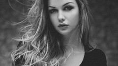 Woman monochrome blondes portraits grayscale Ineska