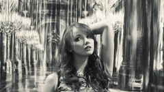 Woman monochrome blue eyes models Olesya Kharitonova