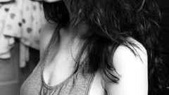 Woman monochrome boobs