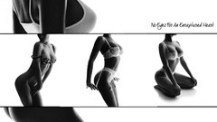 Woman monochrome bra underwear panties greyscale abs