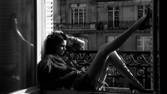 Woman monochrome bracelets models high heels