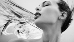 Woman monochrome brunettes grayscale