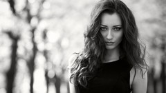 Woman monochrome brunettes models
