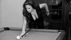 Woman monochrome brunettes models cleavage greyscale huge boobs 