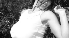 Woman monochrome brunettes models denise milani greyscale huge 