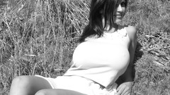 Woman monochrome brunettes models denise milani greyscale huge 