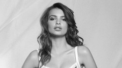 Woman monochrome brunettes models Emily Ratajkowski