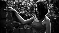 Woman monochrome brunettes Russians