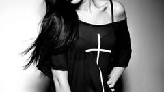 Woman monochrome brunettes Russians