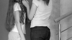 Woman monochrome curly hair grayscale Met-Art magazine Virginia 