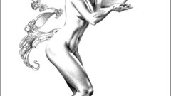 Woman monochrome drawings Boris