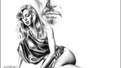 Woman monochrome drawings Boris