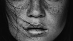 Woman monochrome faces portraits