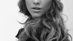 Woman monochrome fashion brunettes models nina agdal grayscale